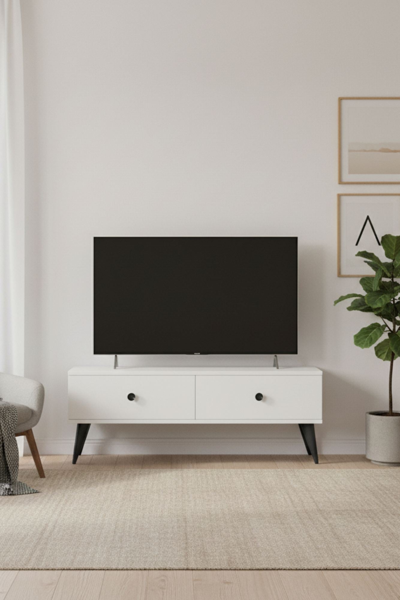 Έπιπλο Τηλεόρασης TV Βάση Σύνθεση Λευκό | 555CHM1127