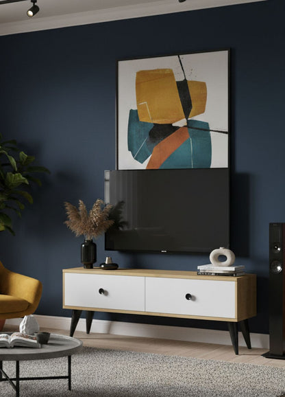 Έπιπλο Τηλεόρασης TV Βάση Σύνθεση Sapphire Δρυς Λευκό | 555CHM1130
