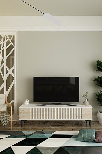 Έπιπλο Τηλεόρασης TV Βάση Σύνθεση Λευκό Travertine | 555CHM1133