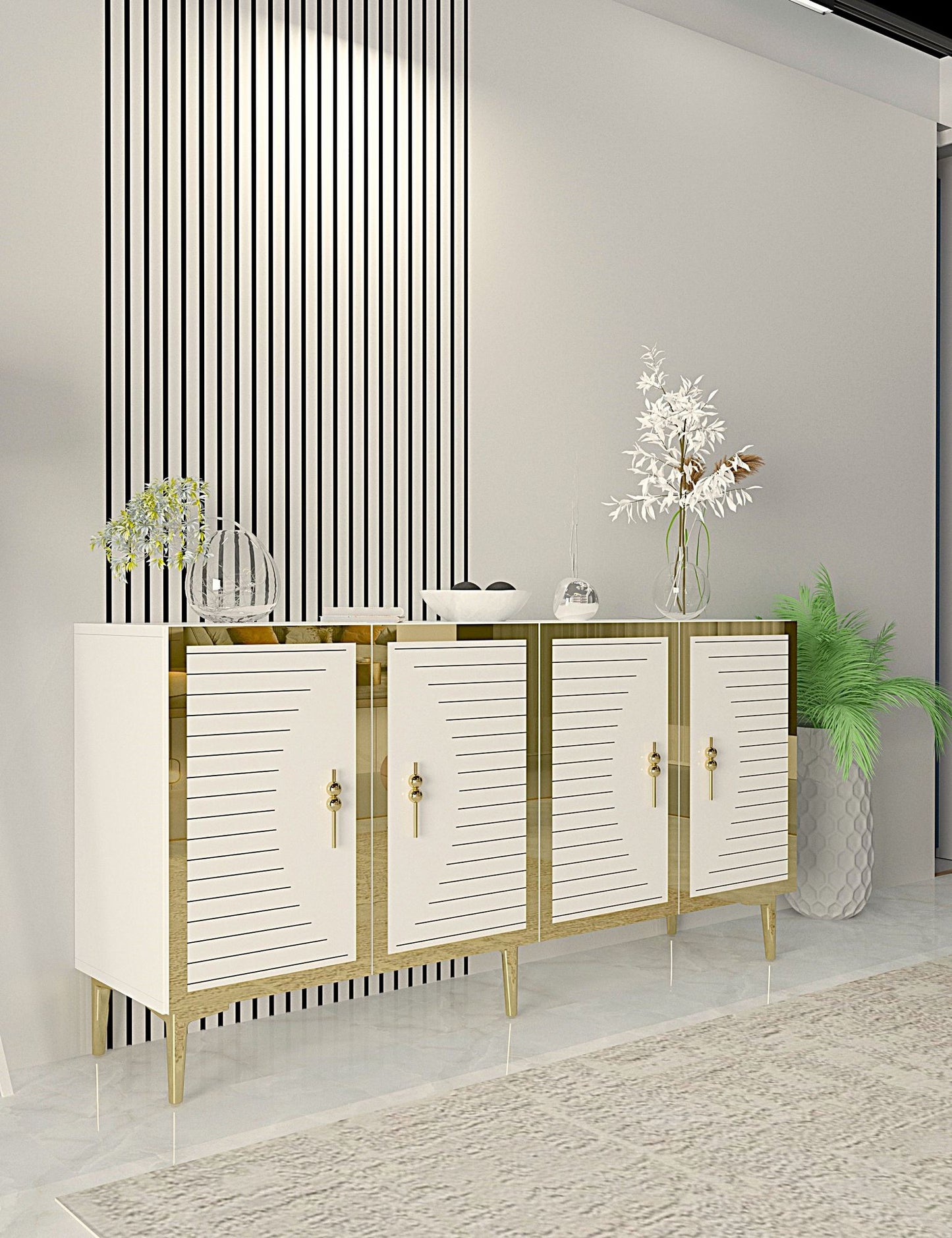 Μπουφές Λευκό
Χρυσό 150x32x75cm | 555CHM1316