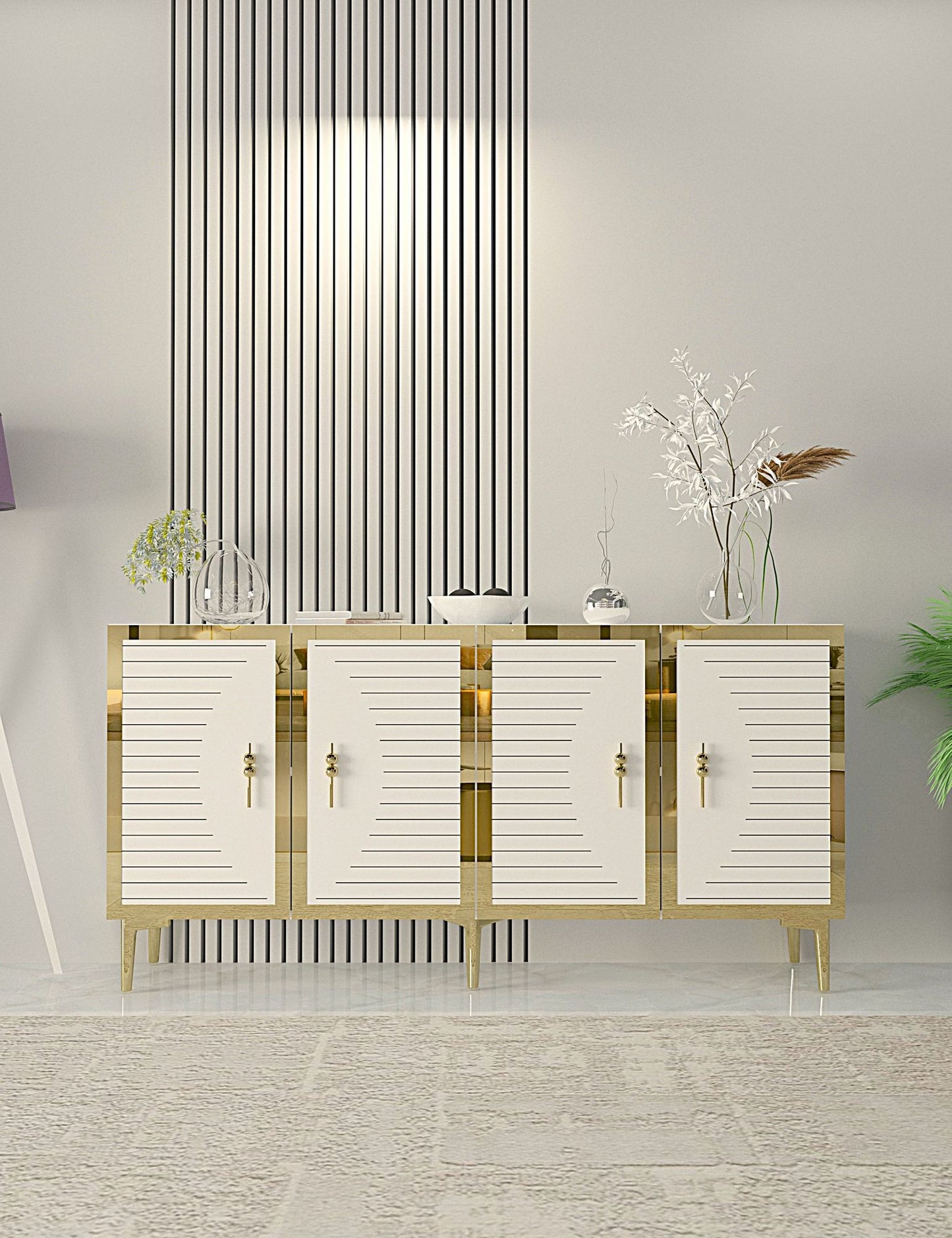 Μπουφές Sapphire
Λευκό
Χρυσό 150x32x75cm | 555CHM1317