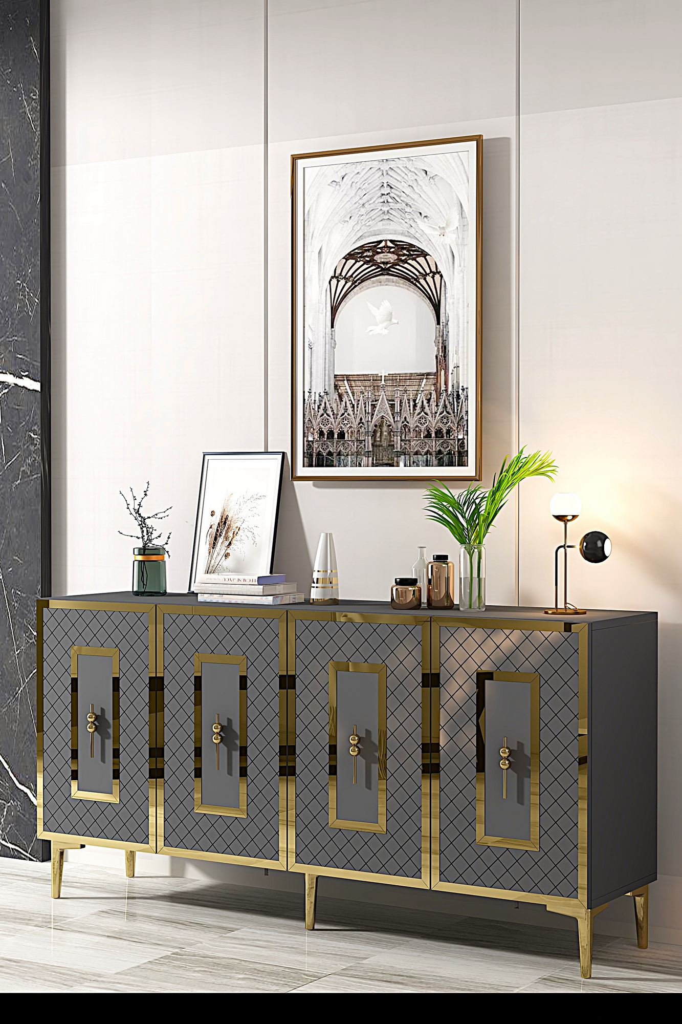 Μπουφές Ανθρακί
Χρυσό 150x32x75cm | 555CHM1324