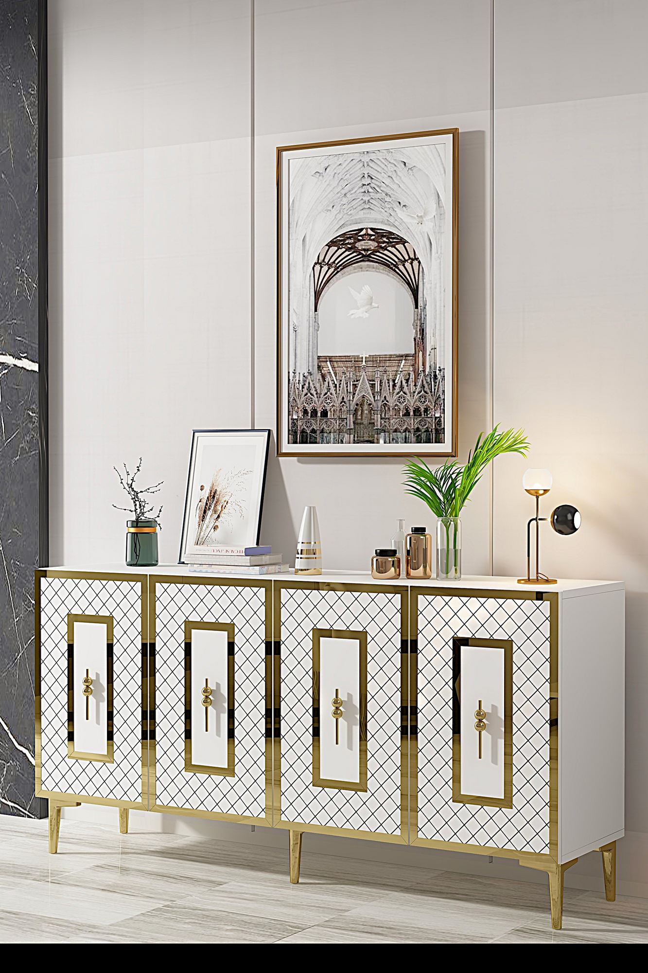 Μπουφές Λευκό
Χρυσό 150x32x75cm | 555CHM1325