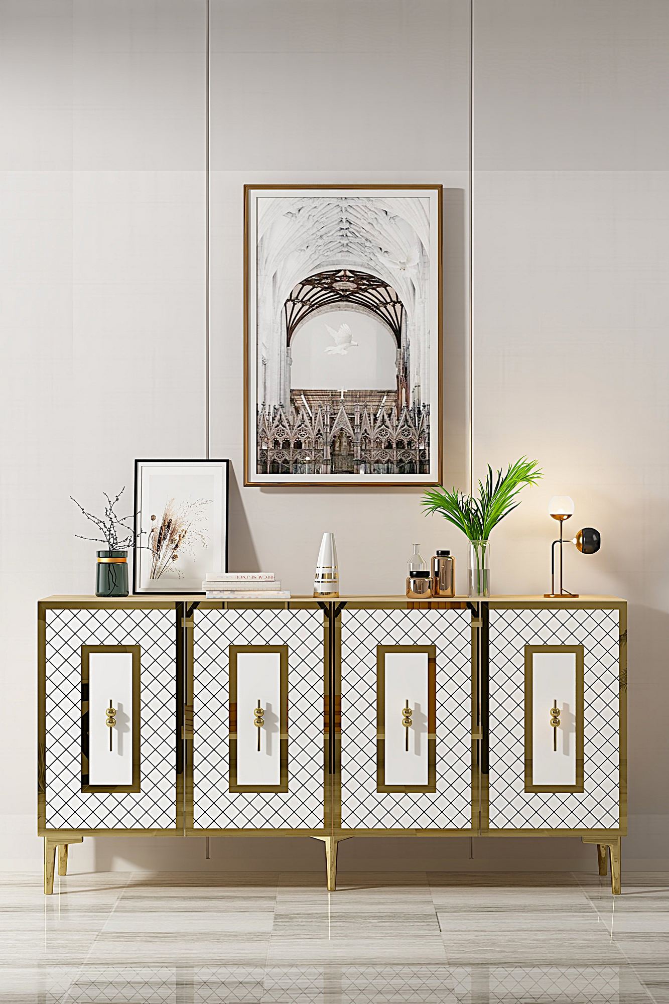 Μπουφές Sapphire Δρυς
Λευκό
Χρυσό 150x32x75cm | 555CHM1326