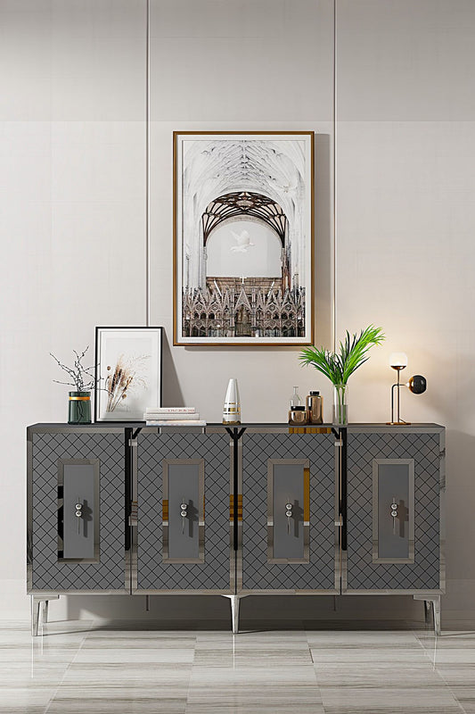 Μπουφές Ανθρακί
Ασημί 150x32x75cm | 555CHM1327