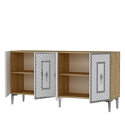 Μπουφές Sapphire Δρυς
Λευκό
Ασημί 150x32x75cm | 555CHM1329