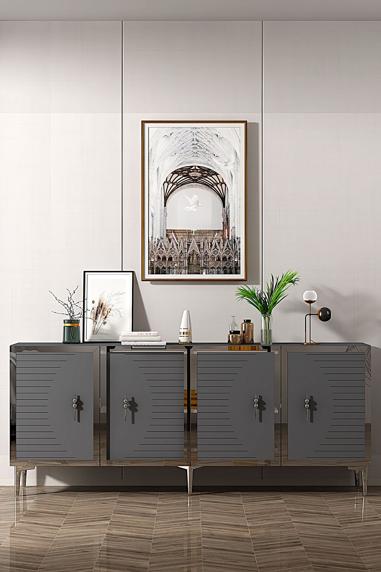 Μπουφές Ανθρακί
Ασημί 180x32x75cm | 555CHM1330