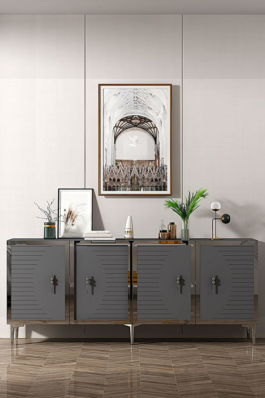 Μπουφές Ανθρακί
Ασημί 180x32x75cm | 555CHM1330