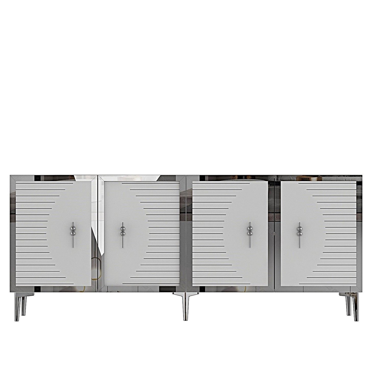 Μπουφές Λευκό
Ασημί 180x32x75cm | 555CHM1331