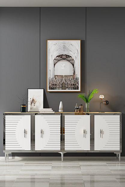 Μπουφές Sapphire Δρυς
Λευκό
Ασημί 180x32x75cm | 555CHM1332