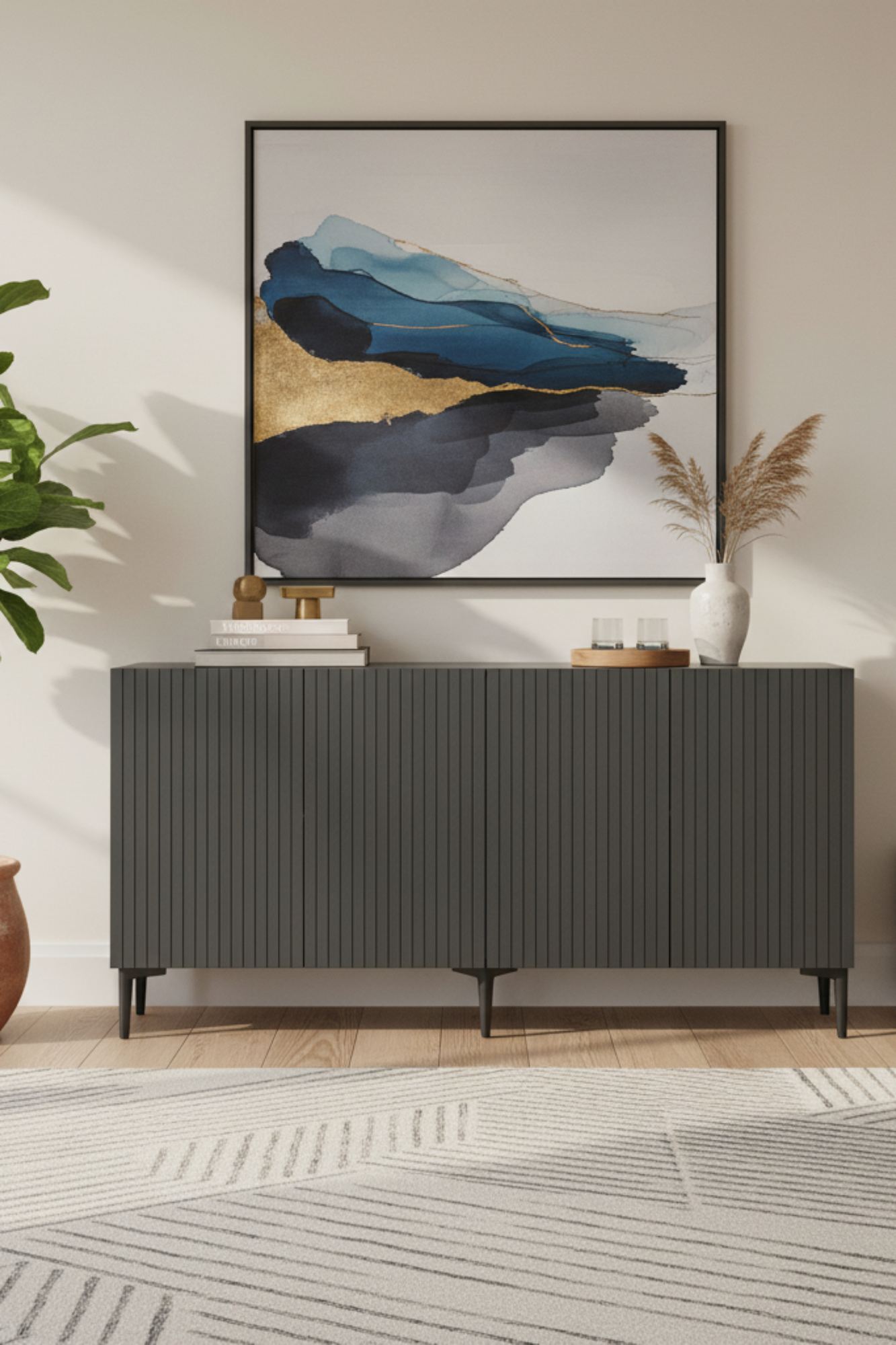 Μπουφές Ανθρακί 150x32x75cm | 555CHM1333
