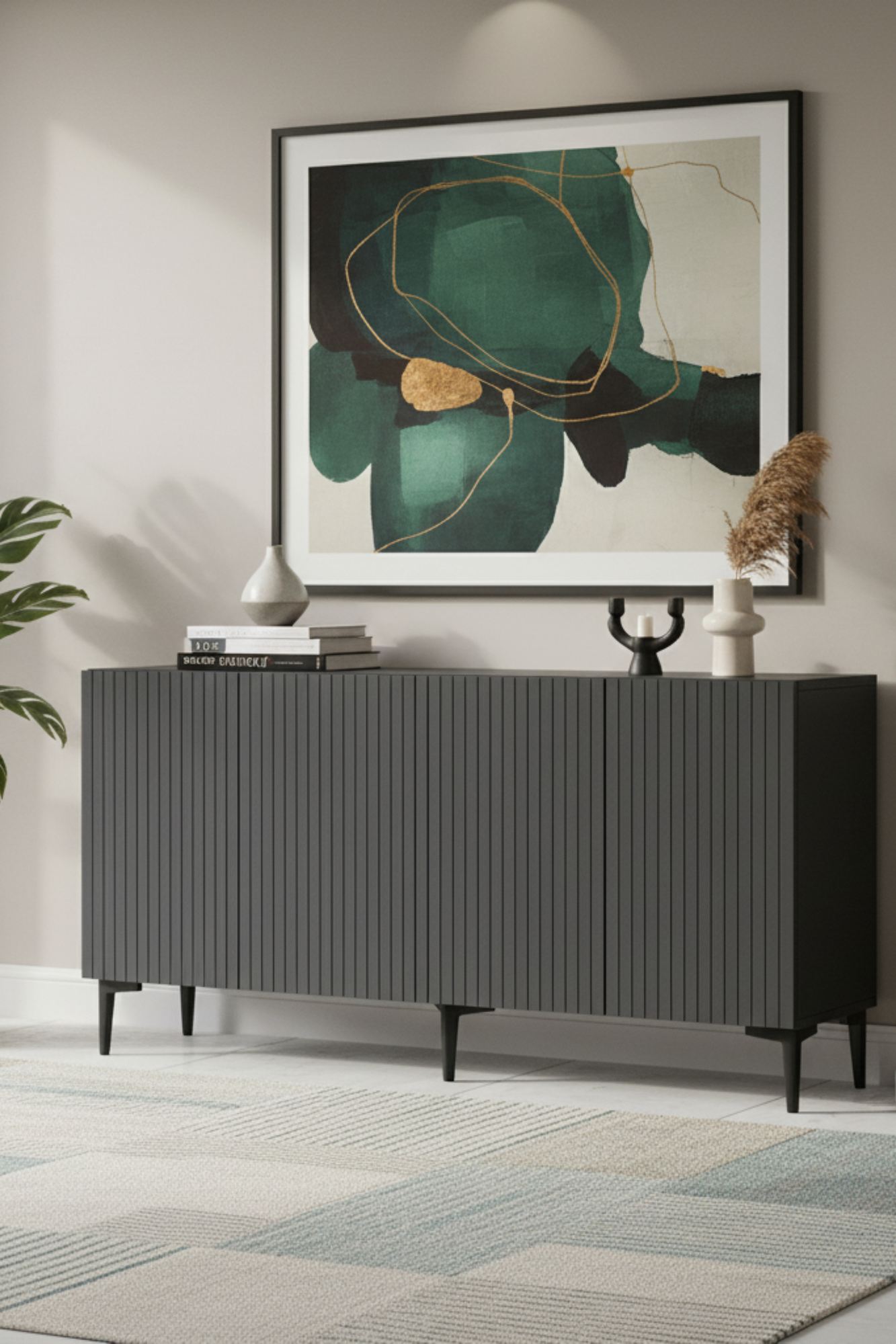 Μπουφές Ανθρακί 150x32x75cm | 555CHM1333