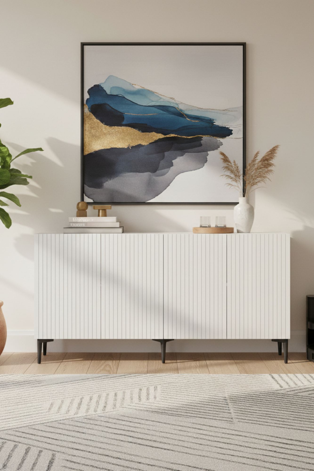 Μπουφές Λευκό 150x32x75cm | 555CHM1334