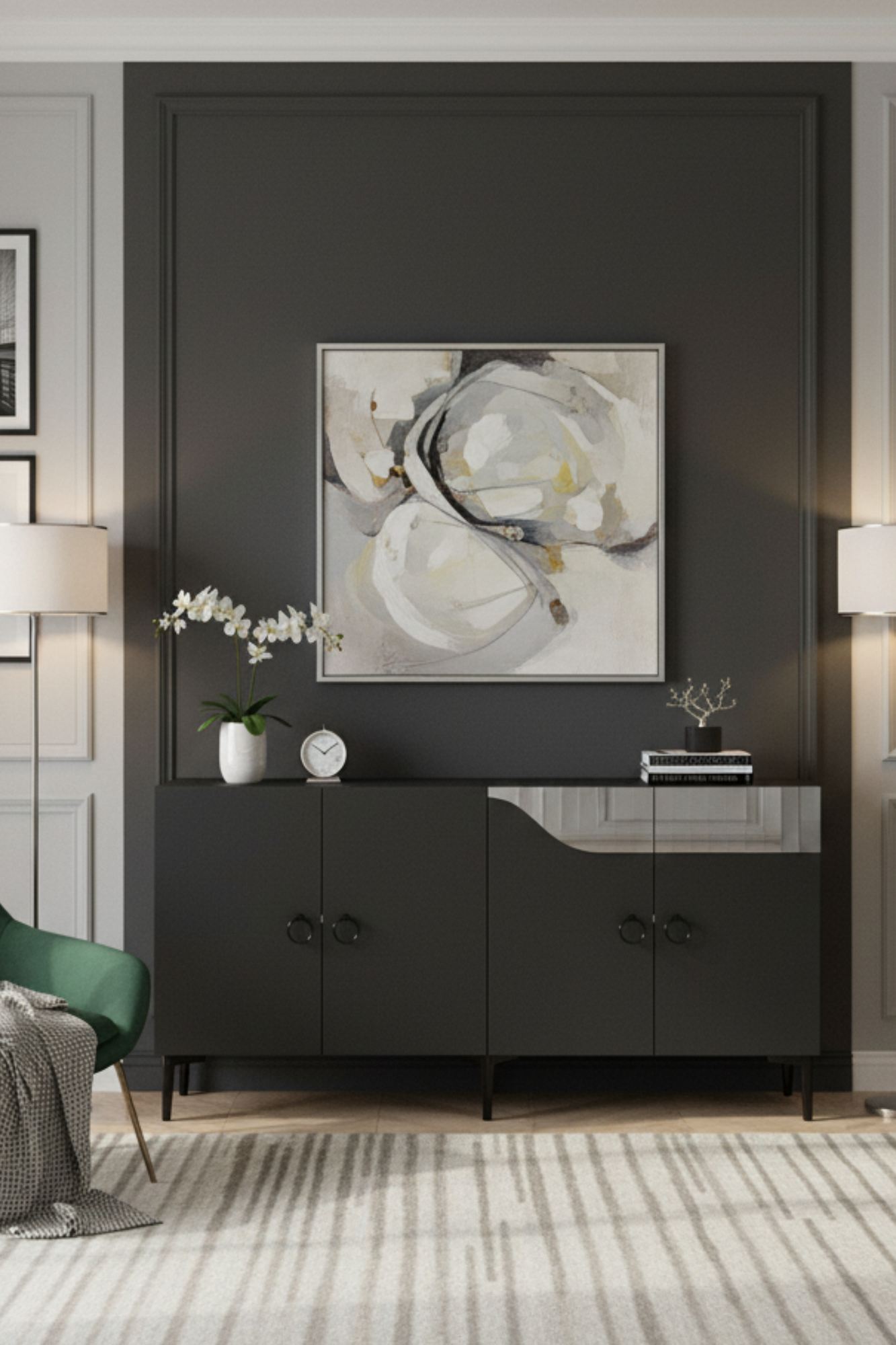 Μπουφές Ανθρακί
Ασημί 150x32x75cm | 555CHM1337