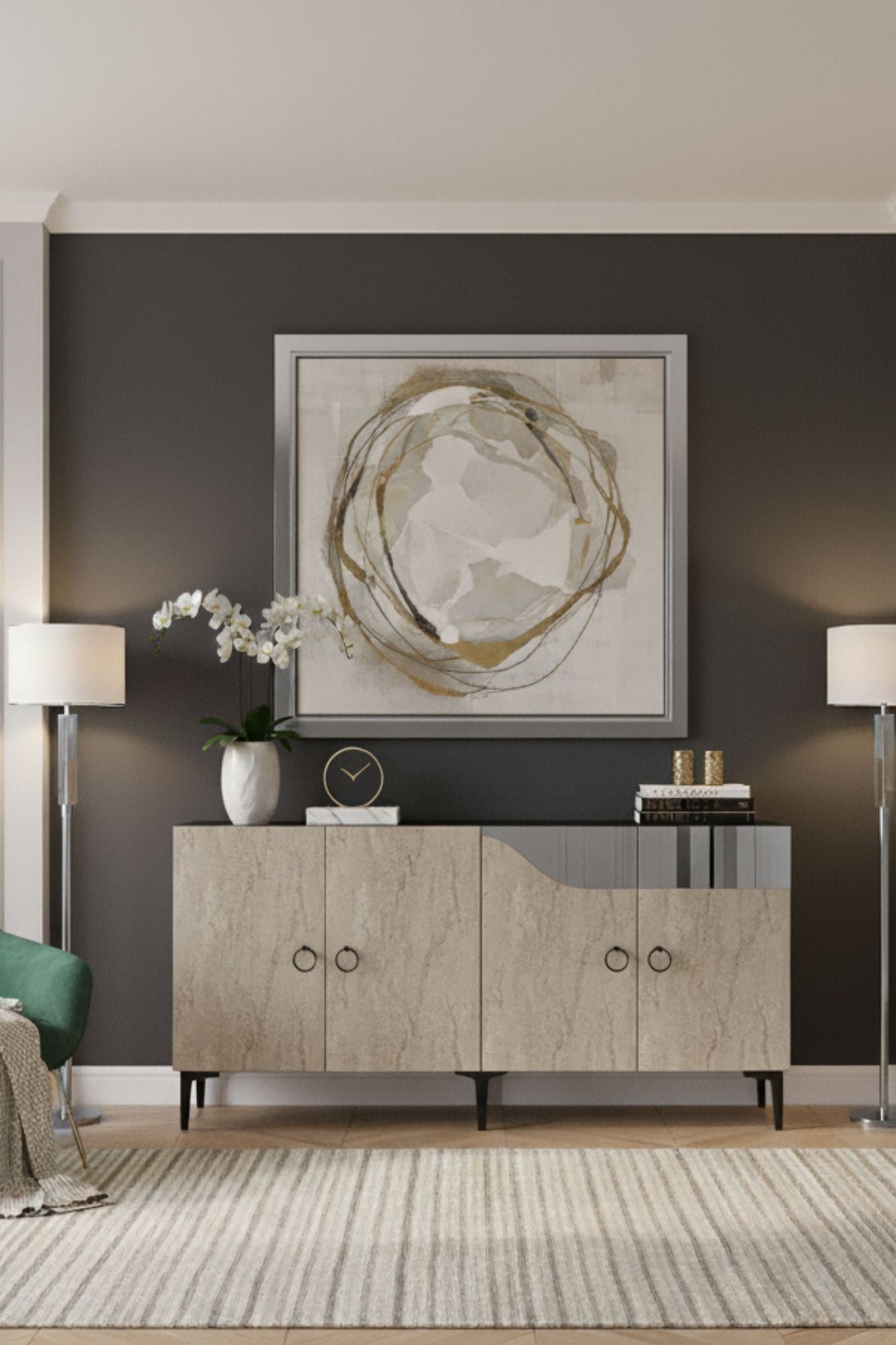 Μπουφές Λευκό
Τραβερτίνη
Ασημί 150x32x75cm | 555CHM1341