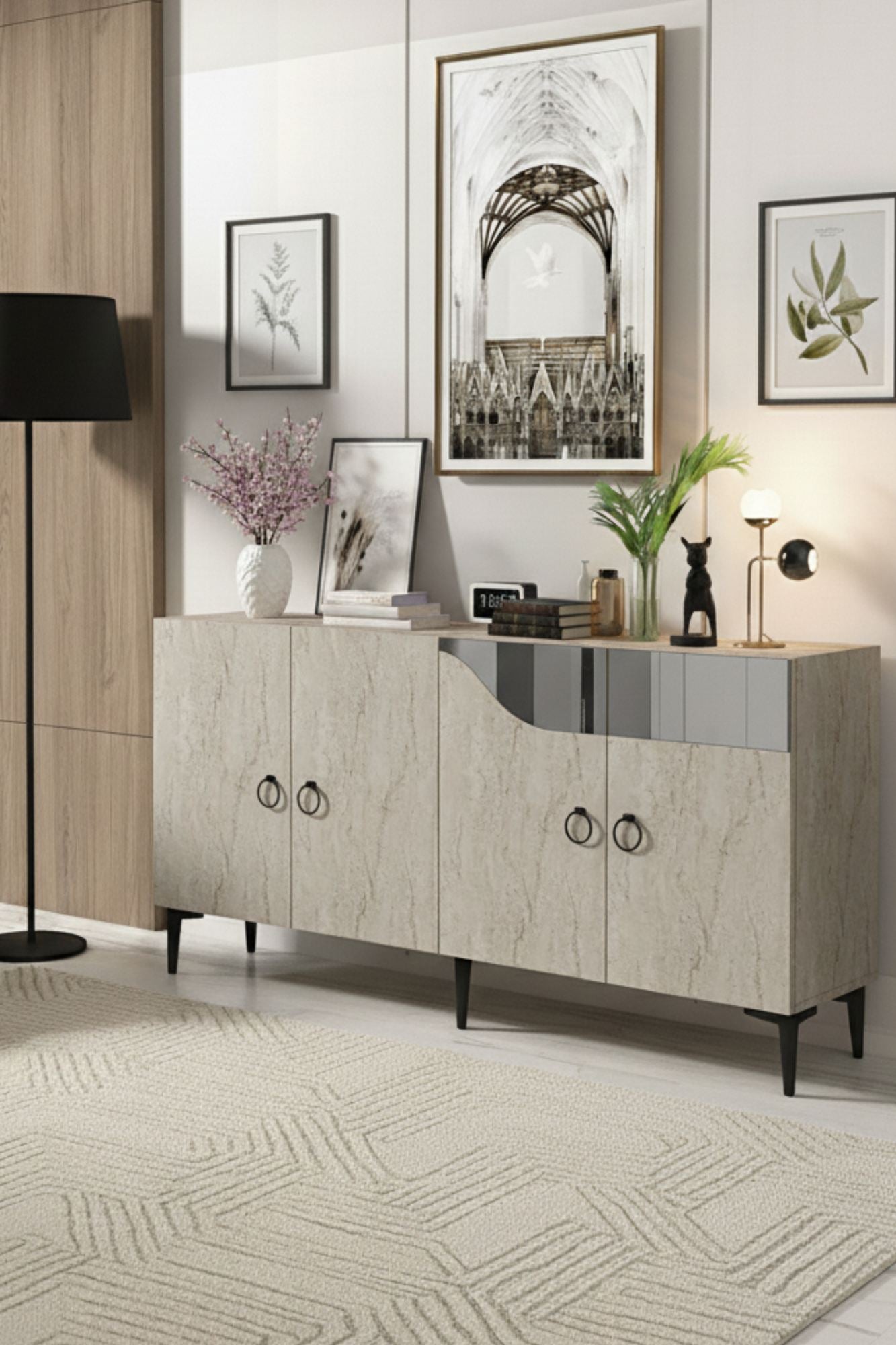 Μπουφές Λευκό
Τραβερτίνη
Ασημί 150x32x75cm | 555CHM1341