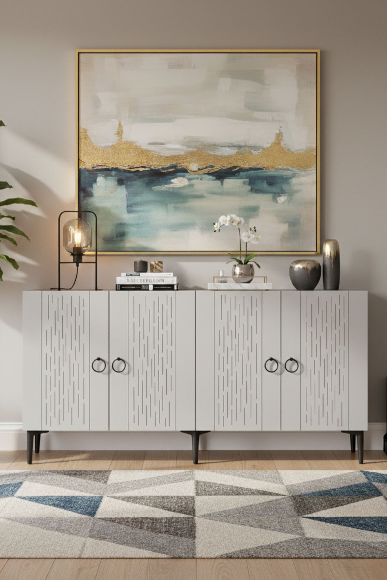Μπουφές Λευκό 150x32x75cm | 555CHM1343