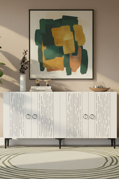 Μπουφές Λευκό 150x32x75cm | 555CHM1343
