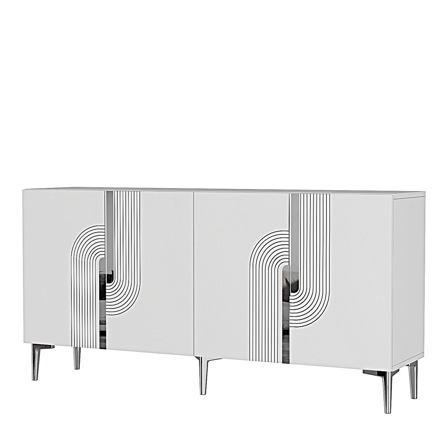 Μπουφές Λευκό
Ασημί 150x32x75cm | 555CHM1348