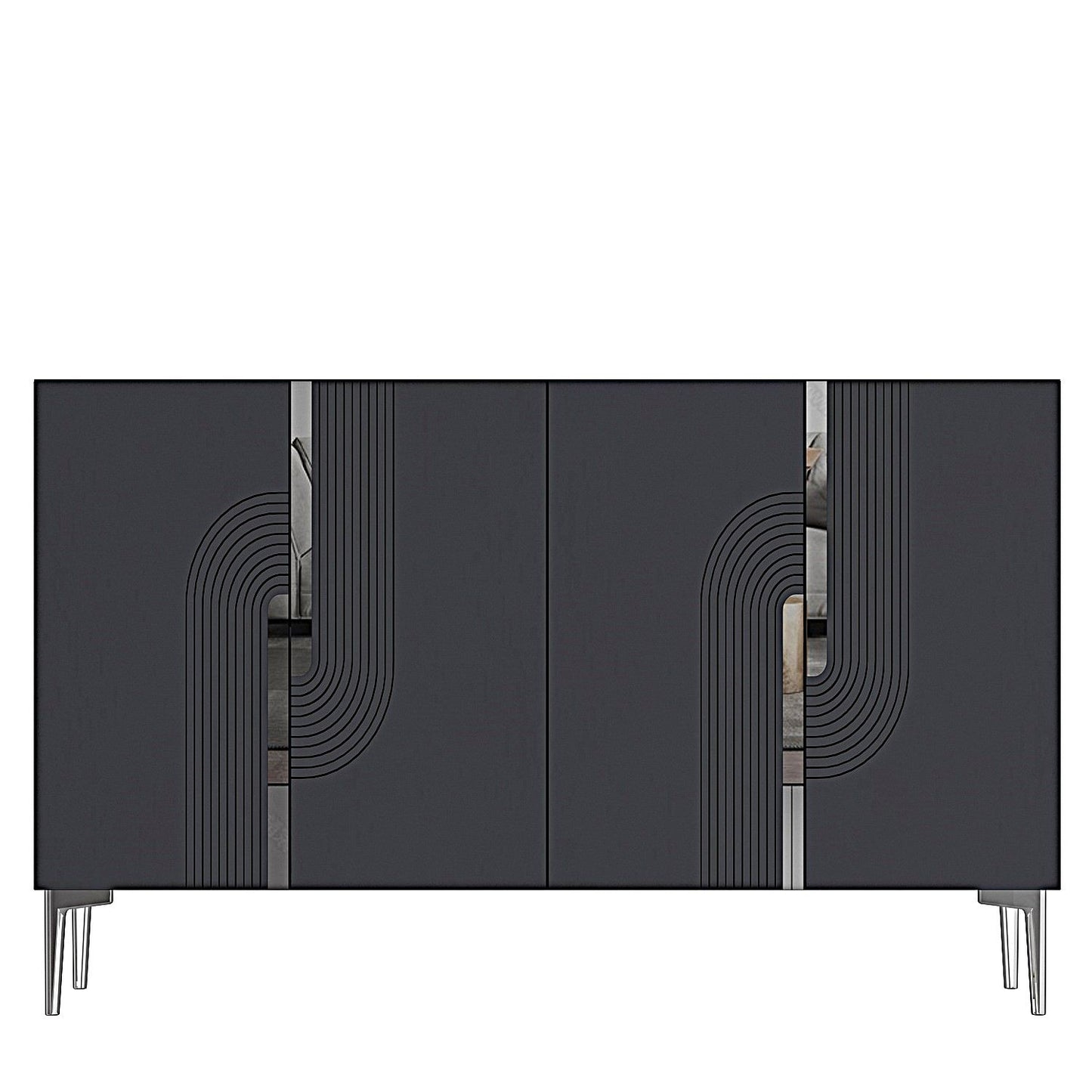 Μπουφές Ανθρακί
Ασημί 120x32x75cm | 555CHM1354