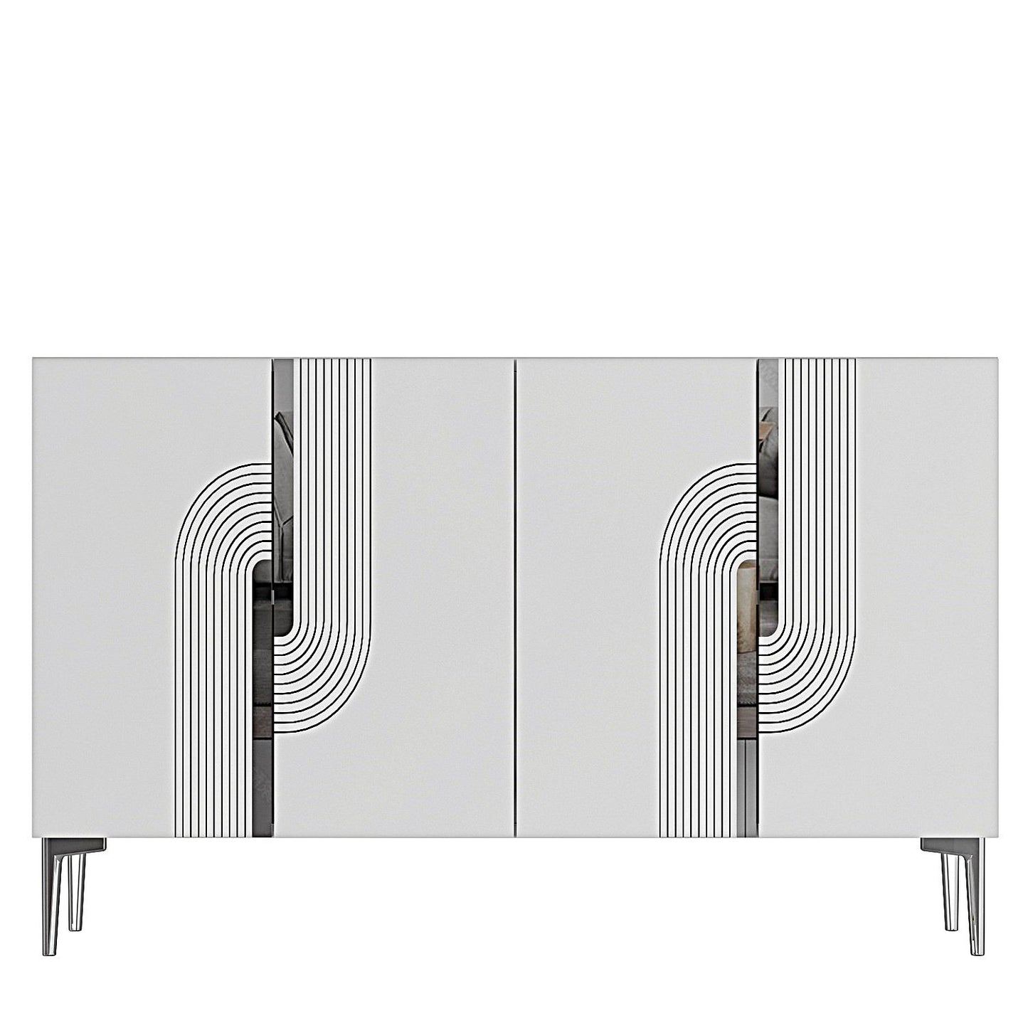 Μπουφές Λευκό
Ασημί 120x32x75cm | 555CHM1355
