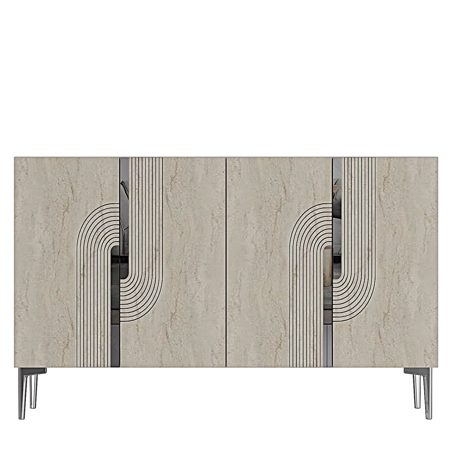 Μπουφές Λευκό
Τραβερτίνη
Ασημί 120x32x75cm | 555CHM1356