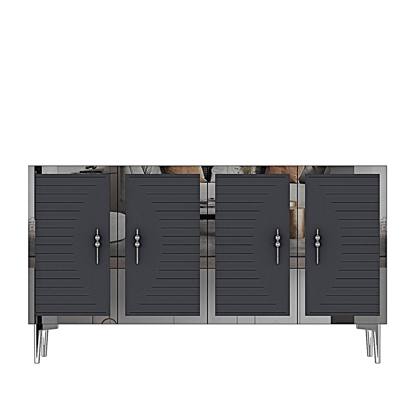 Μπουφές Ανθρακί
Ασημί 120x32x75cm | 555CHM1378