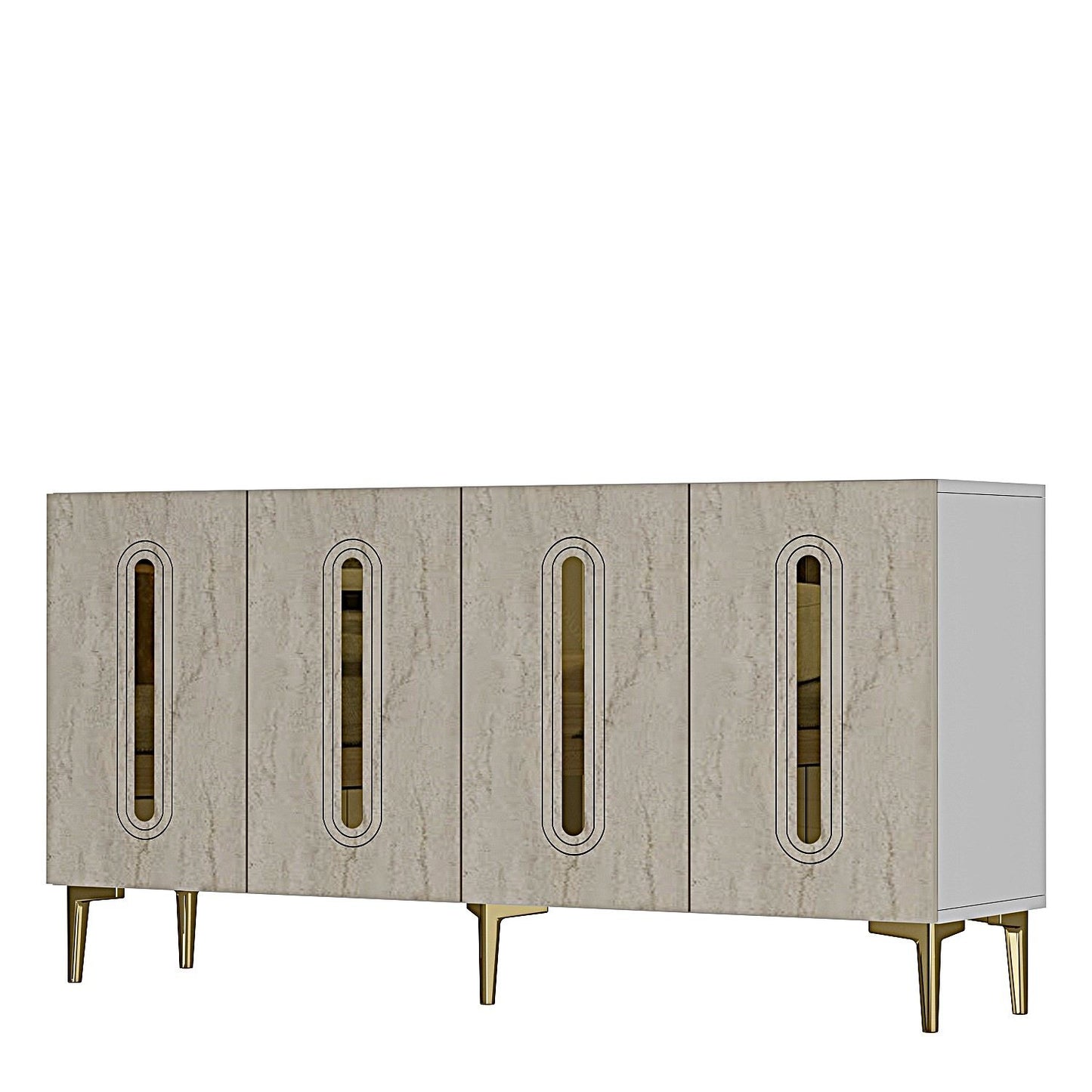 Μπουφές Λευκό
Τραβερτίνη
Χρυσό 150x32x75cm | 555CHM1392