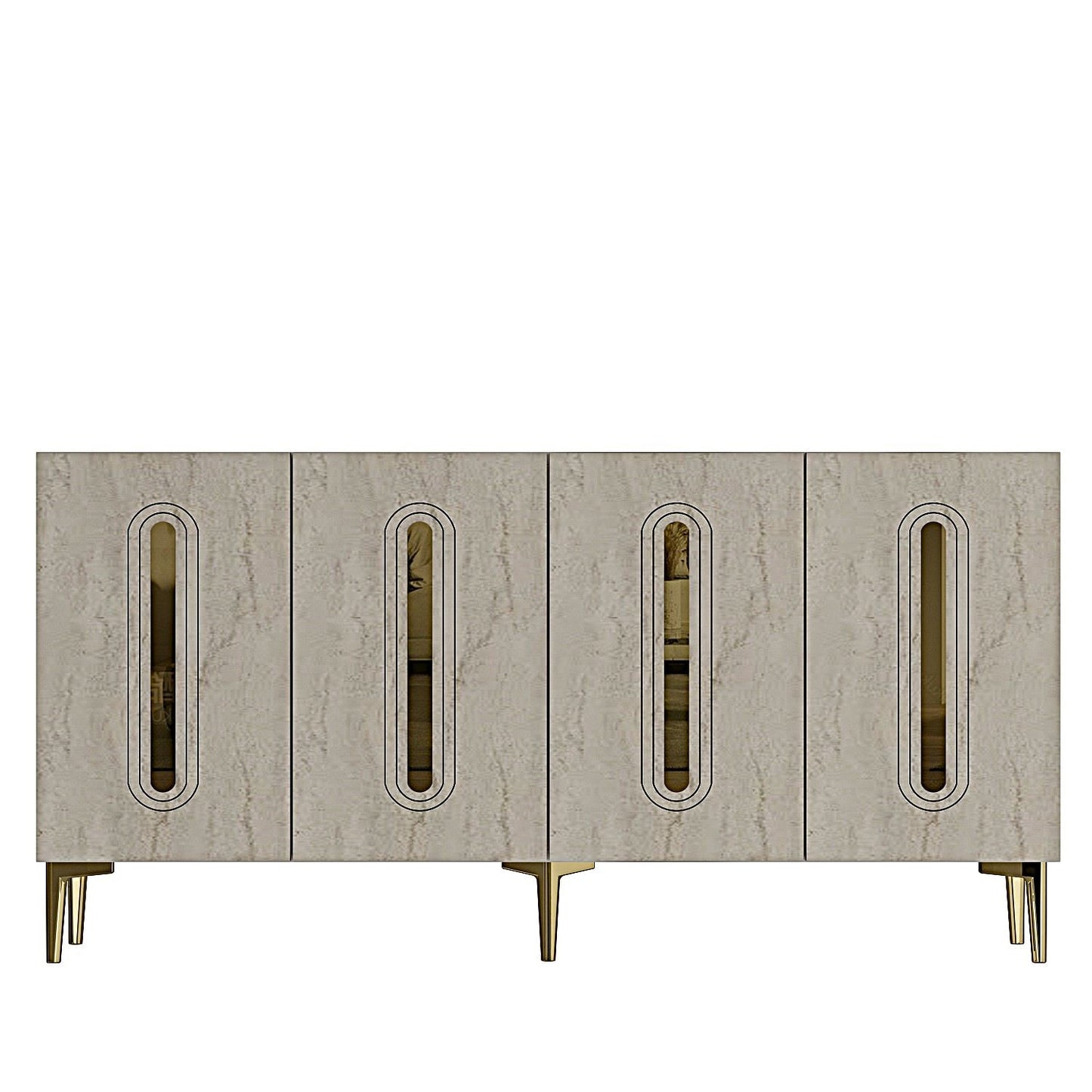Μπουφές Λευκό
Τραβερτίνη
Χρυσό 150x32x75cm | 555CHM1392
