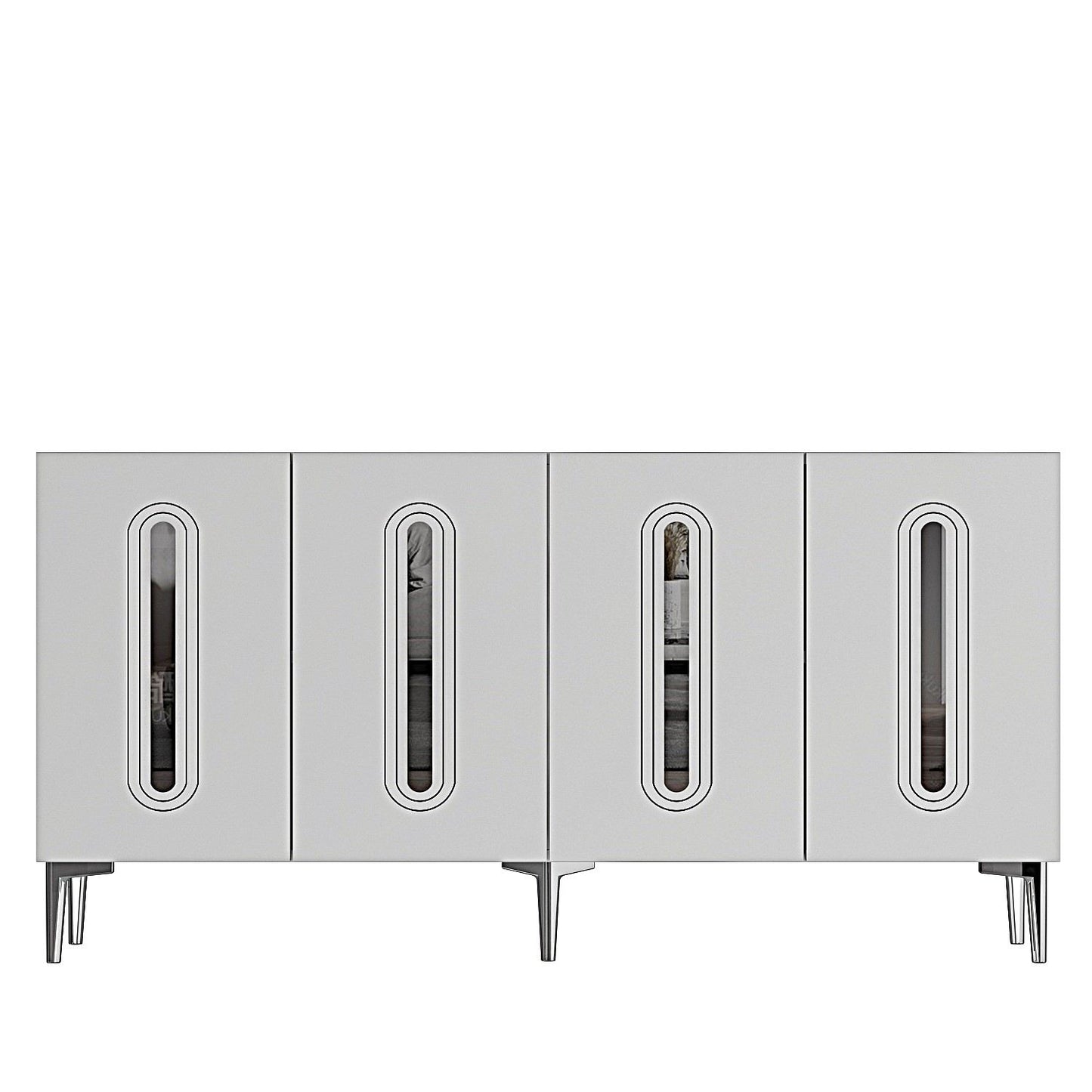 Μπουφές Λευκό
Ασημί 150x32x75cm | 555CHM1394