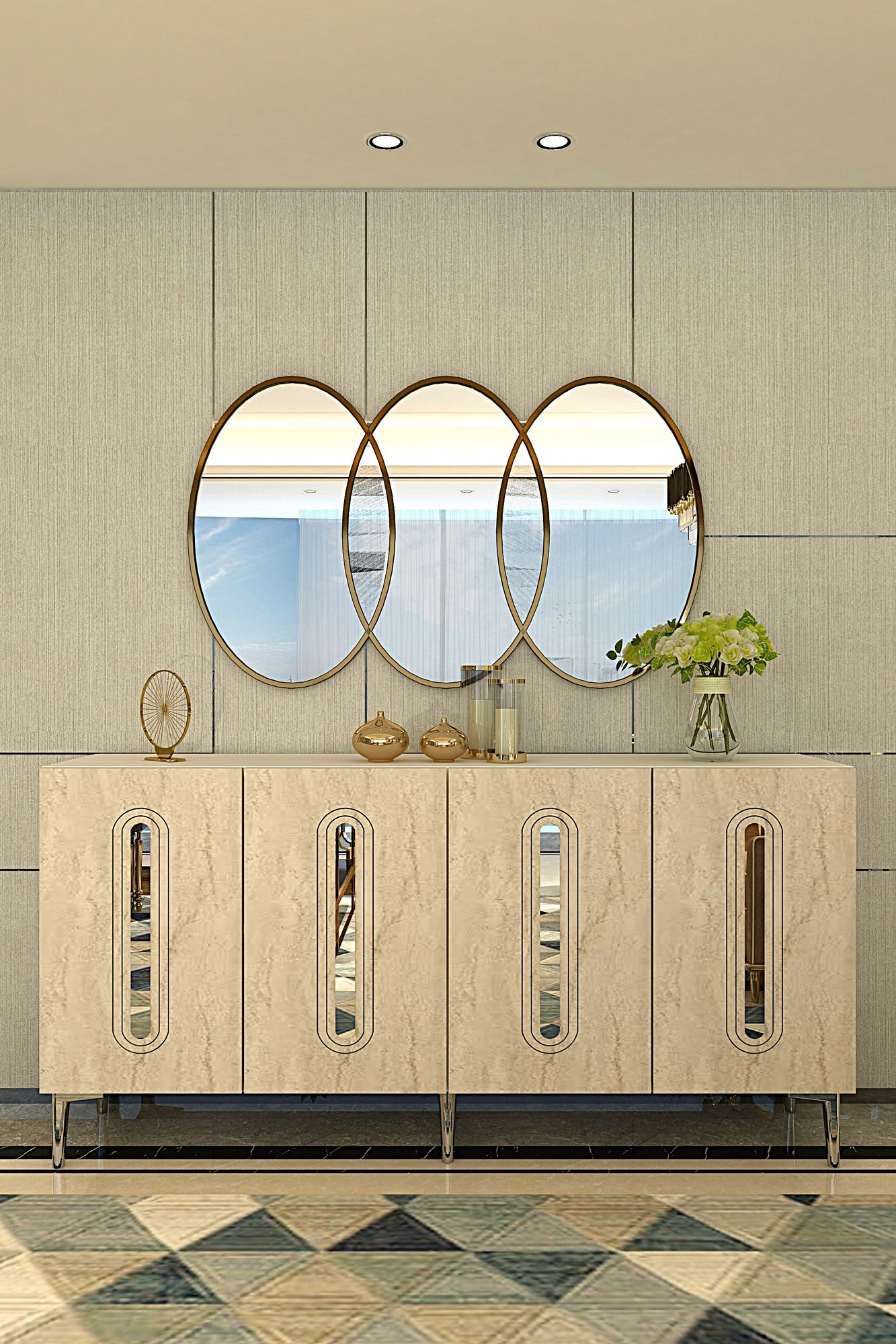 Μπουφές Λευκό
Τραβερτίνη
Ασημί 150x32x75cm | 555CHM1395
