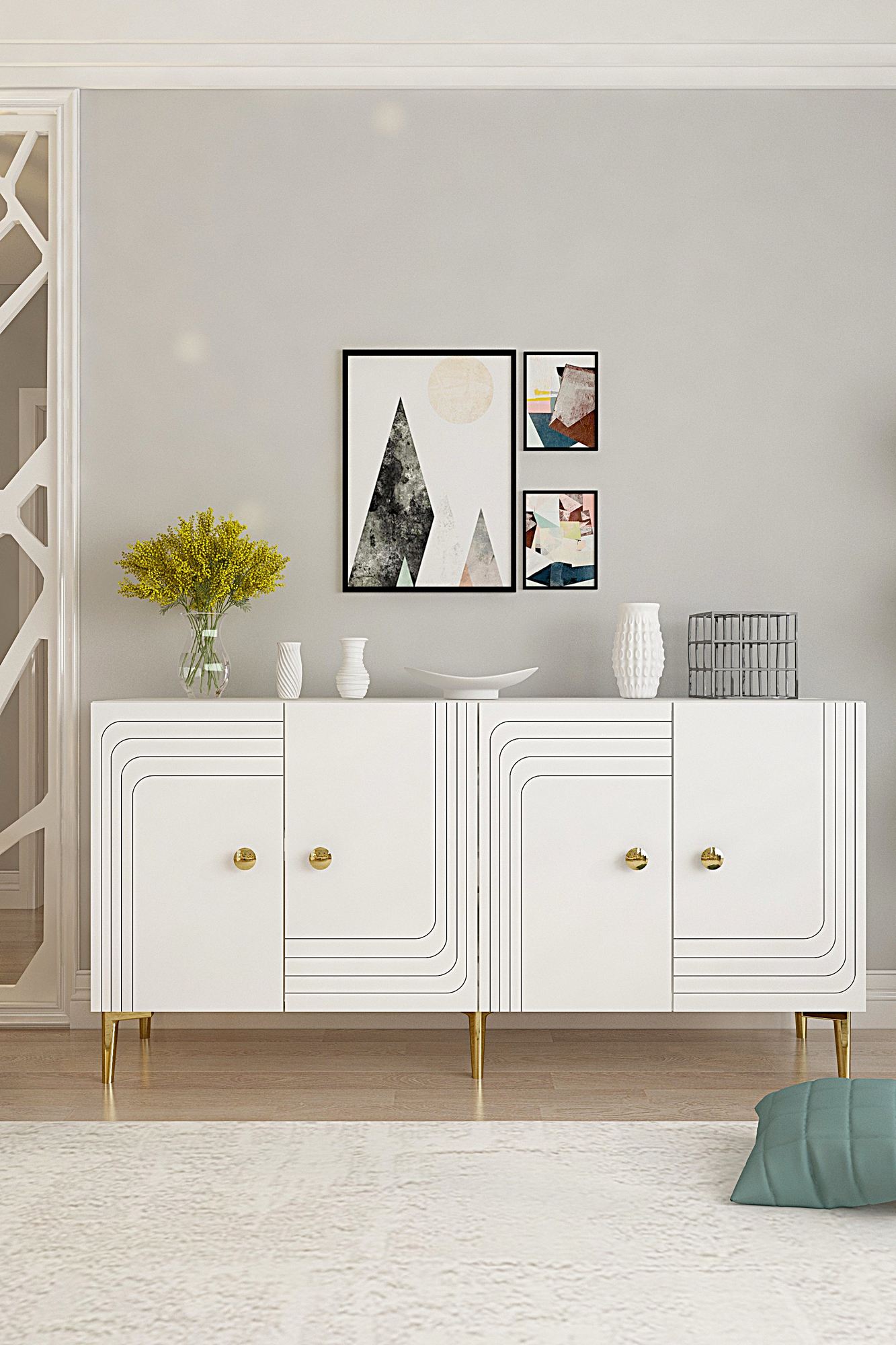 Μπουφές Λευκό
Χρυσό 150x32x75cm | 555CHM1397