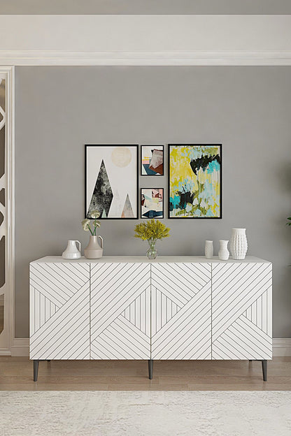 Μπουφές Λευκό 150x32x75cm | 555CHM1400
