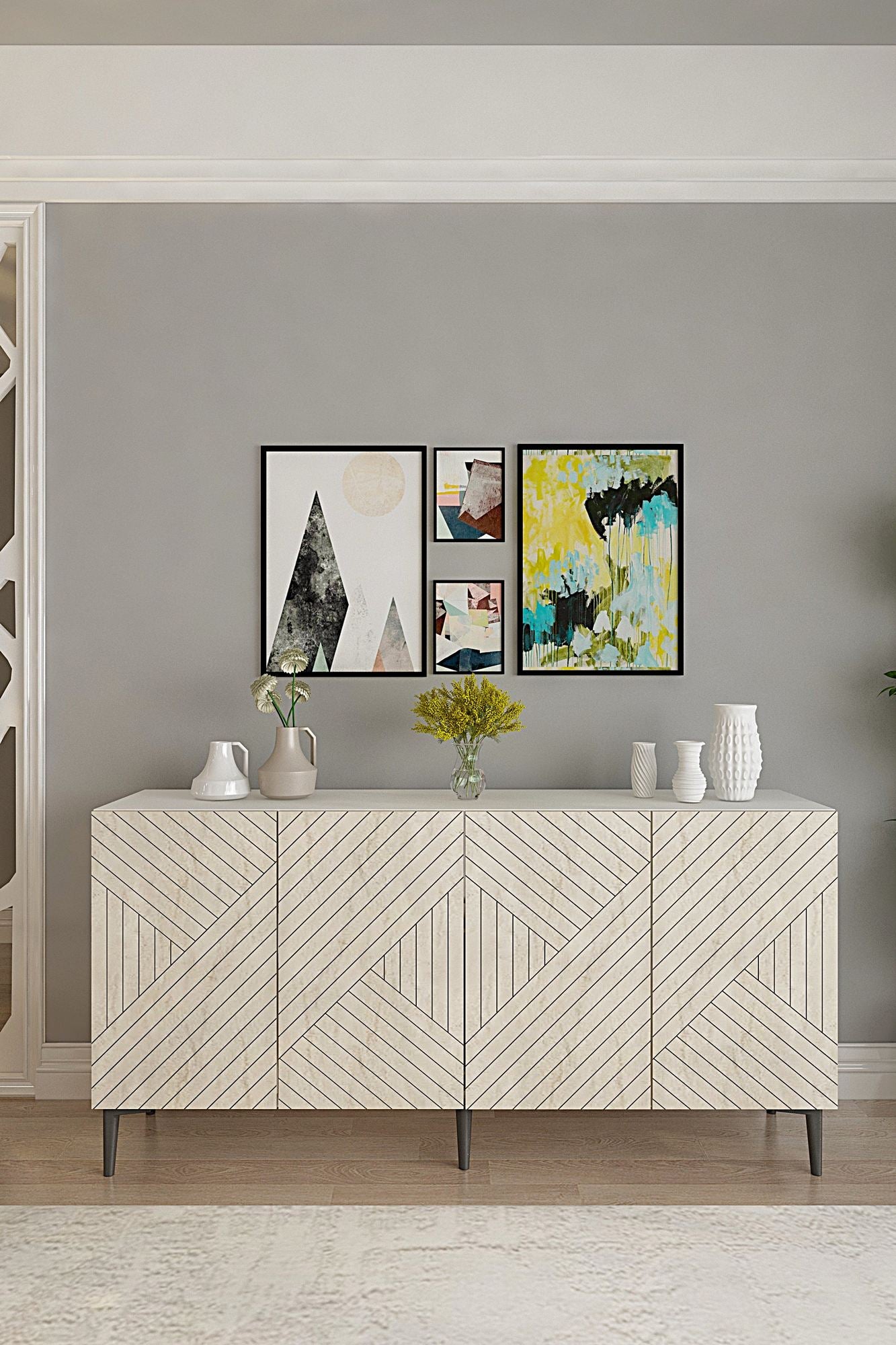 Μπουφές Λευκό
Τραβερτίνη 150x32x75cm | 555CHM1401