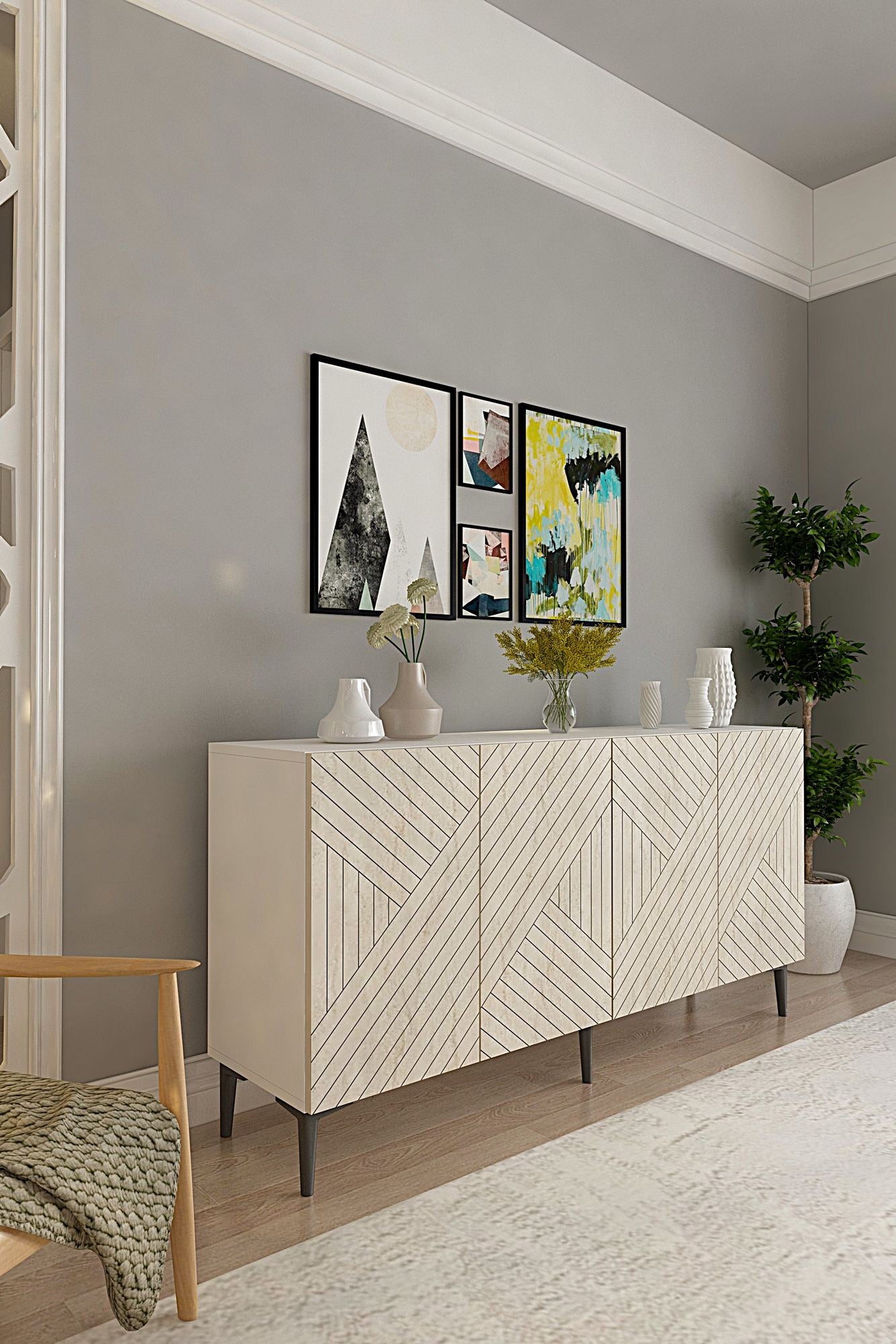 Μπουφές Λευκό
Τραβερτίνη 150x32x75cm | 555CHM1401