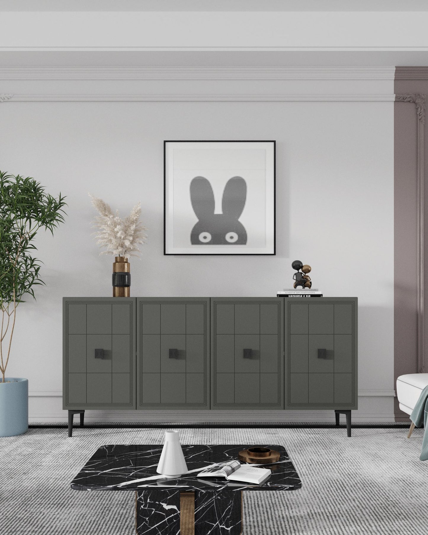 Μπουφές Ανθρακί 120x32x75cm | 555CHM1408