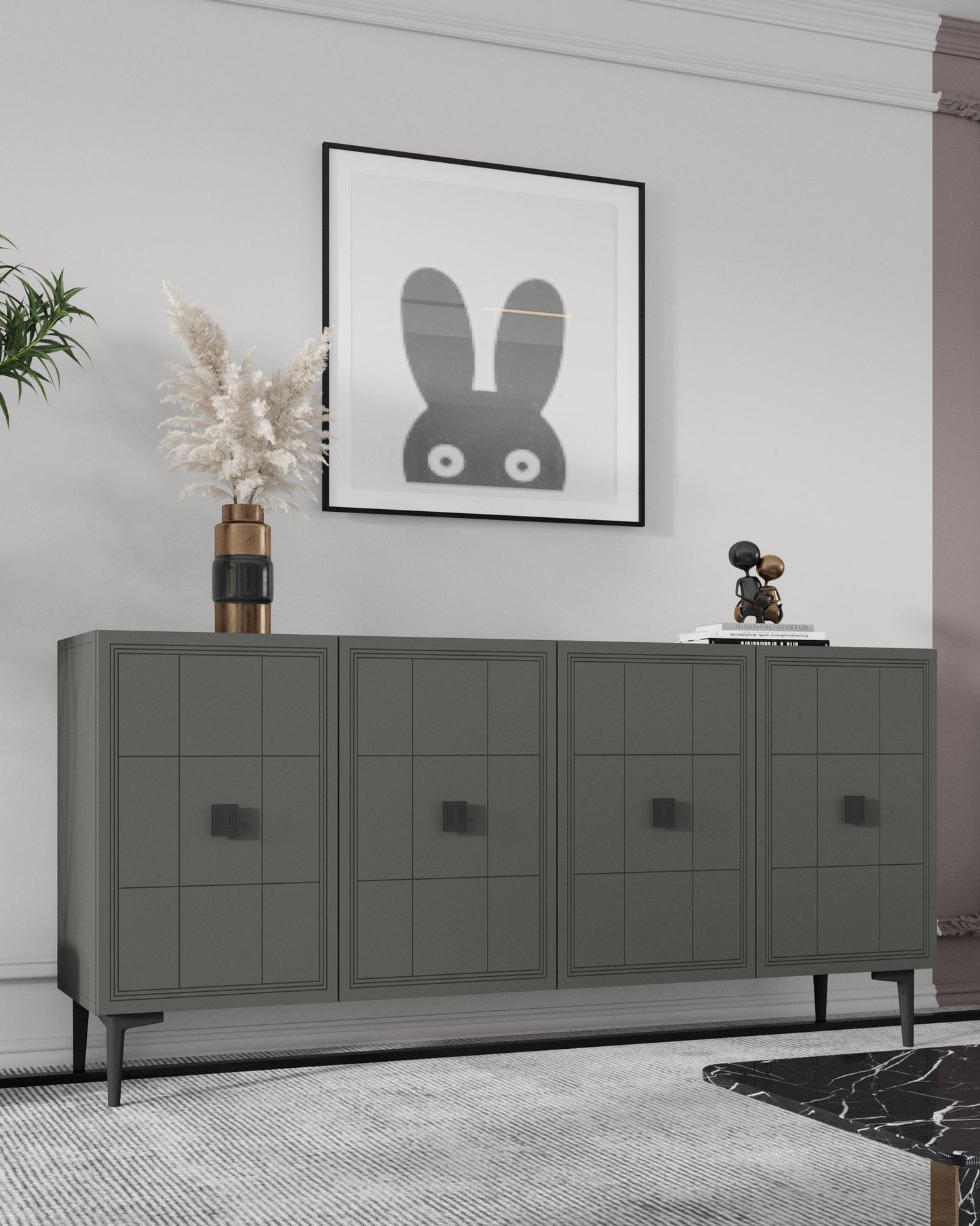 Μπουφές Ανθρακί 120x32x75cm | 555CHM1408