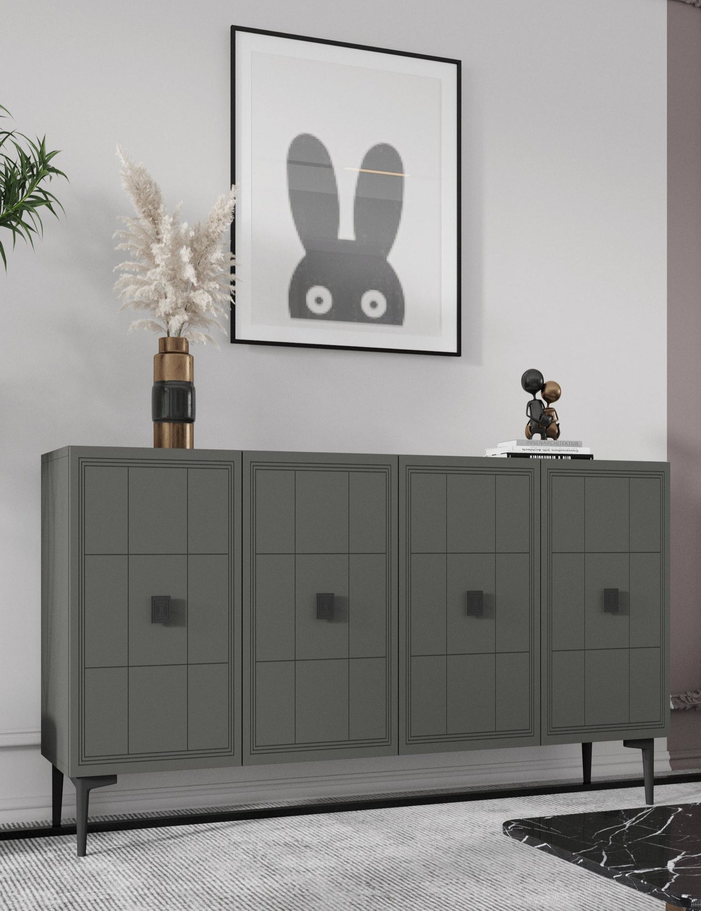 Μπουφές Ανθρακί 120x32x75cm | 555CHM1408