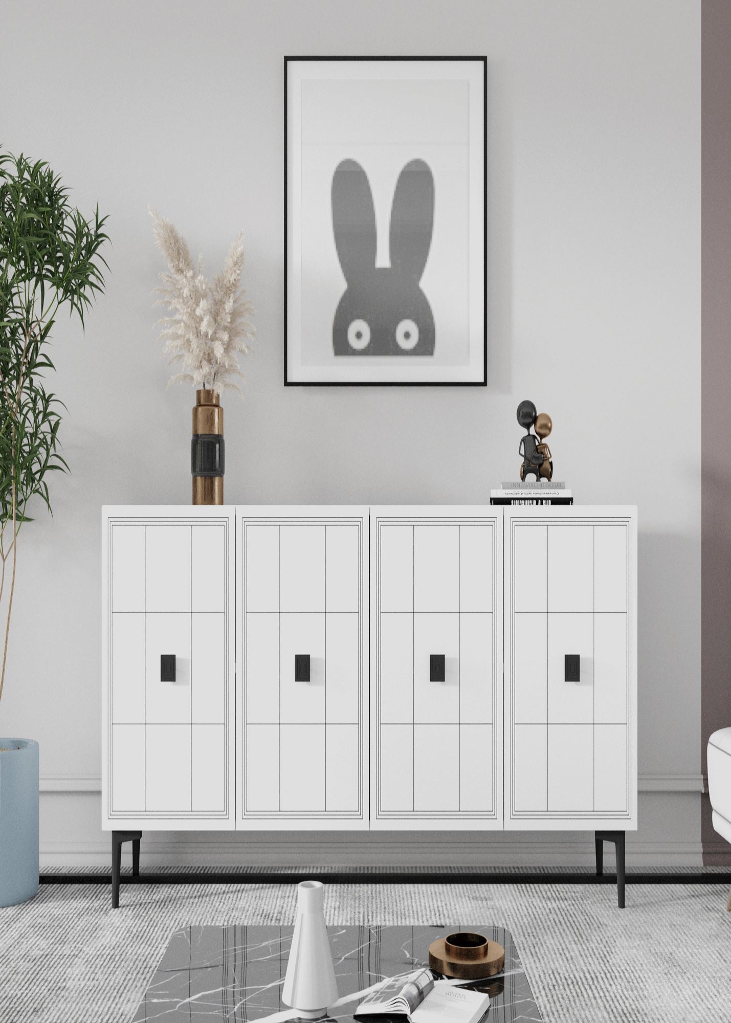 Μπουφές Λευκό 120x32x75cm | 555CHM1409