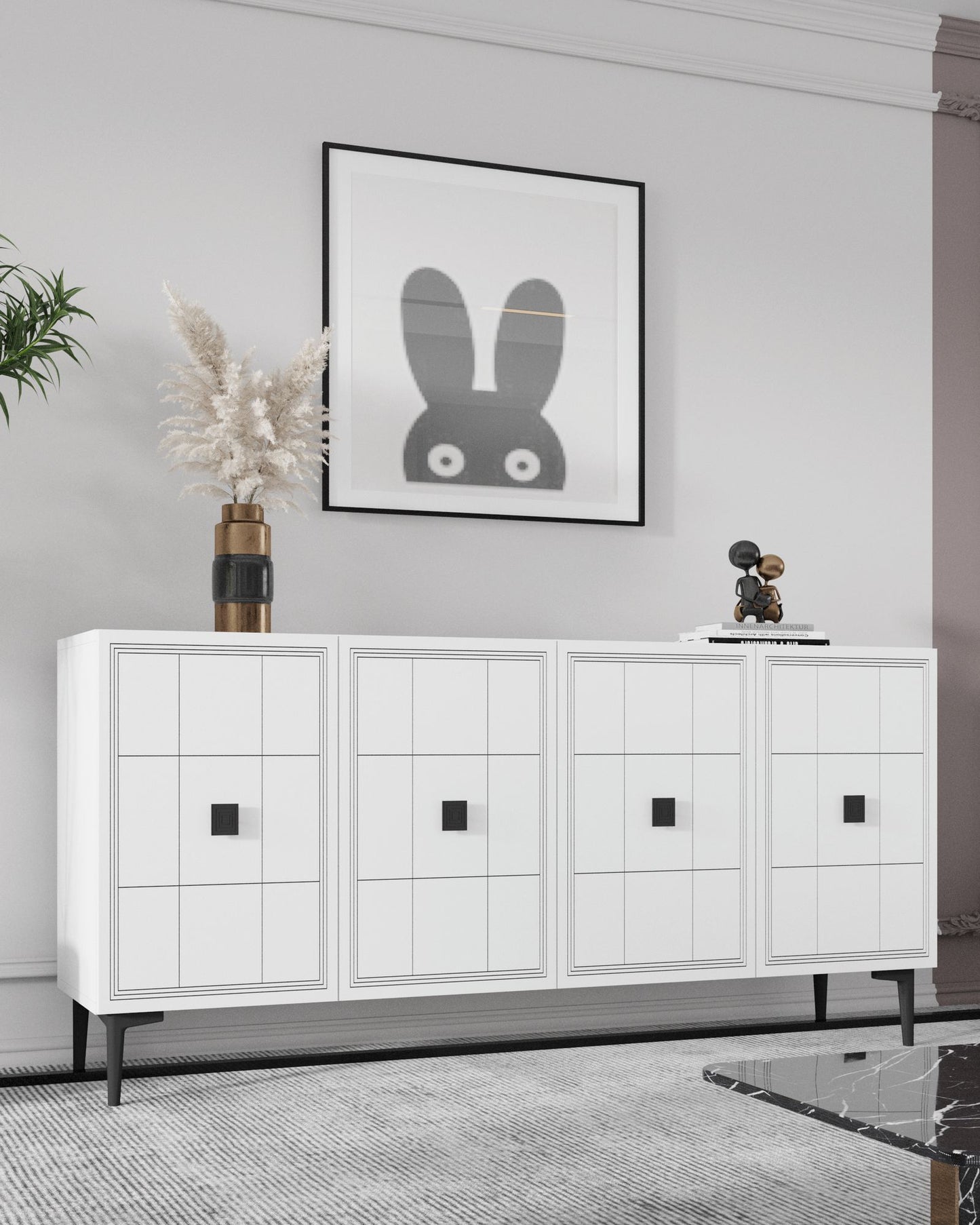 Μπουφές Λευκό 120x32x75cm | 555CHM1409