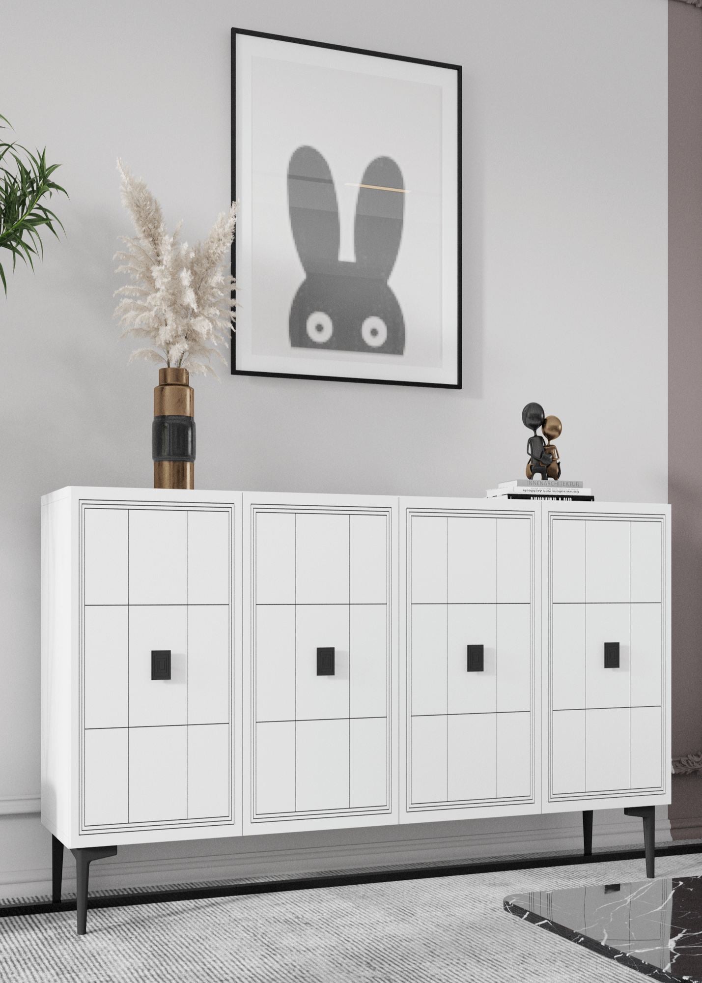 Μπουφές Λευκό 120x32x75cm | 555CHM1409