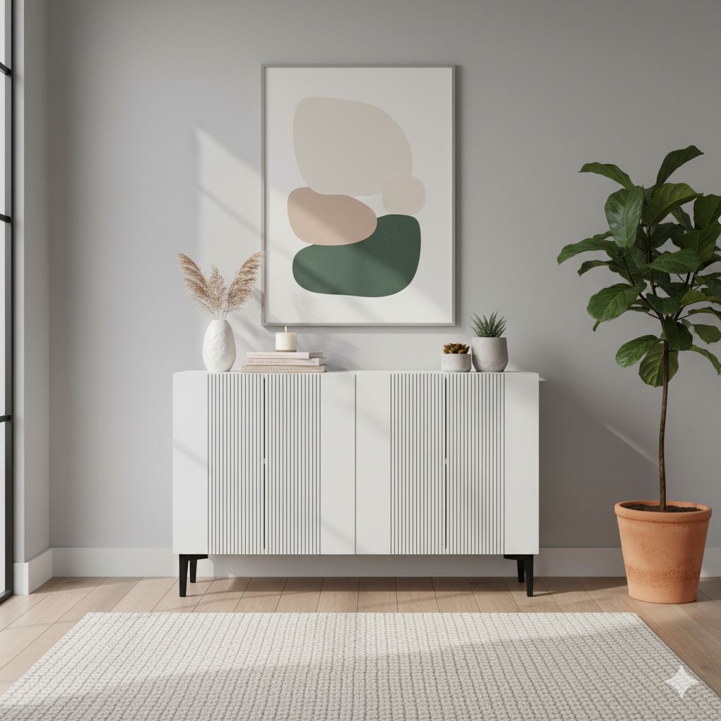 Μπουφές Λευκό 120x32x75cm | 555CHM1410