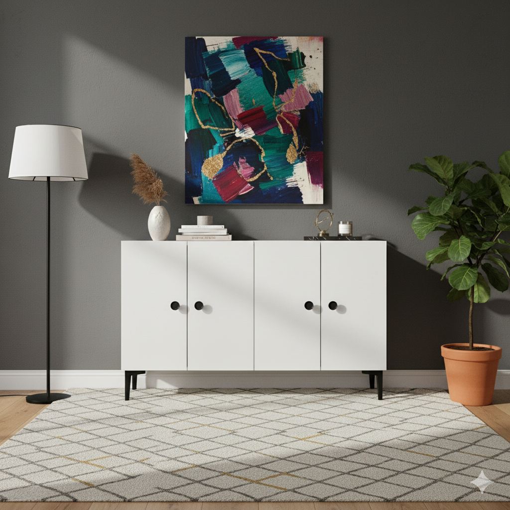 Μπουφές Λευκό 120x32x75cm | 555CHM1415
