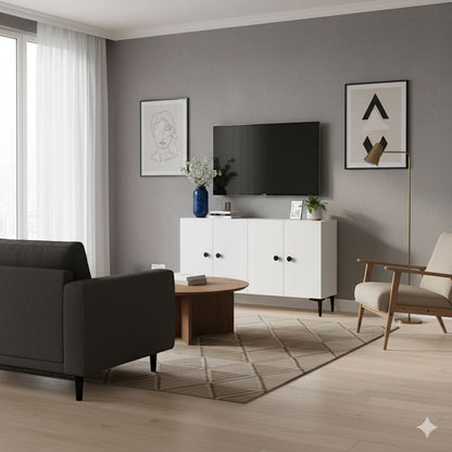Μπουφές Λευκό 120x32x75cm | 555CHM1415