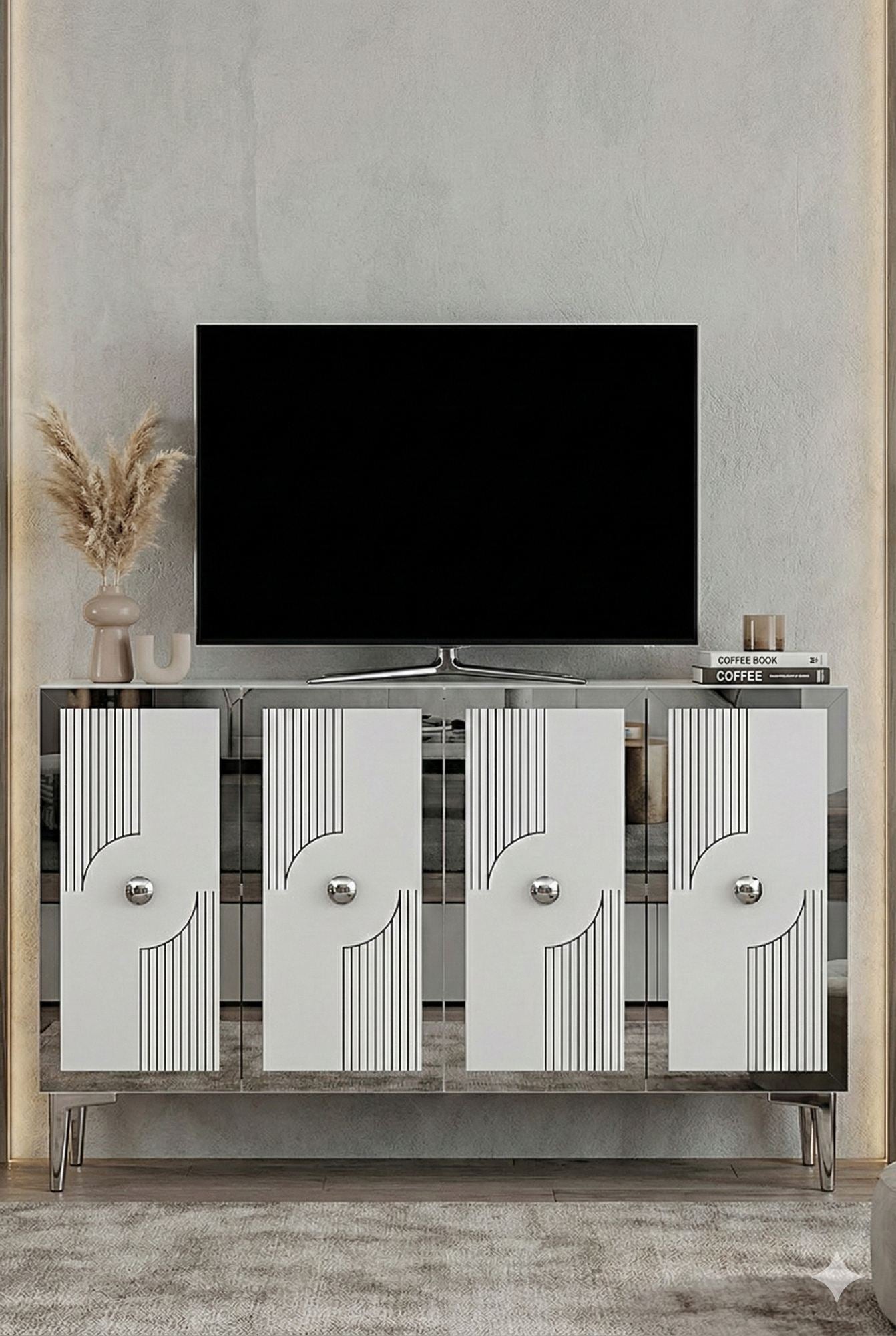 Μπουφές Λευκό
Ασημί 120x32x79cm | 555CHM1426