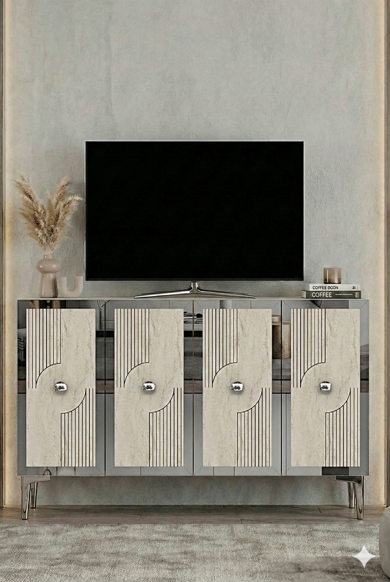 Μπουφές Λευκό
Τραβερτίνη
Ασημί 120x32x79cm | 555CHM1427