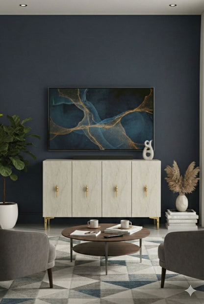 Μπουφές Λευκό
Τραβερτίνη
Χρυσό 120x32x79cm | 555CHM1430