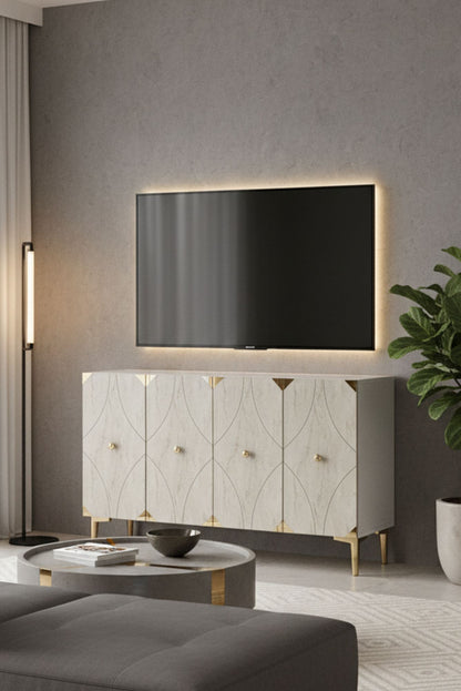 Μπουφές Λευκό
Τραβερτίνη
Χρυσό 120x32x75cm | 555CHM1439
