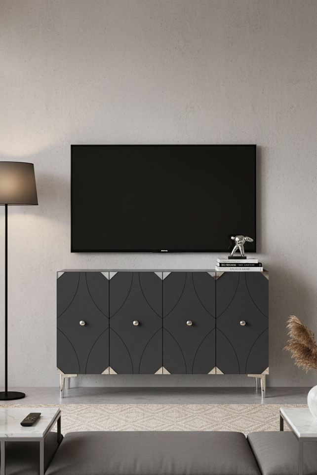 Μπουφές Ανθρακί
Ασημί 120x32x75cm | 555CHM1440
