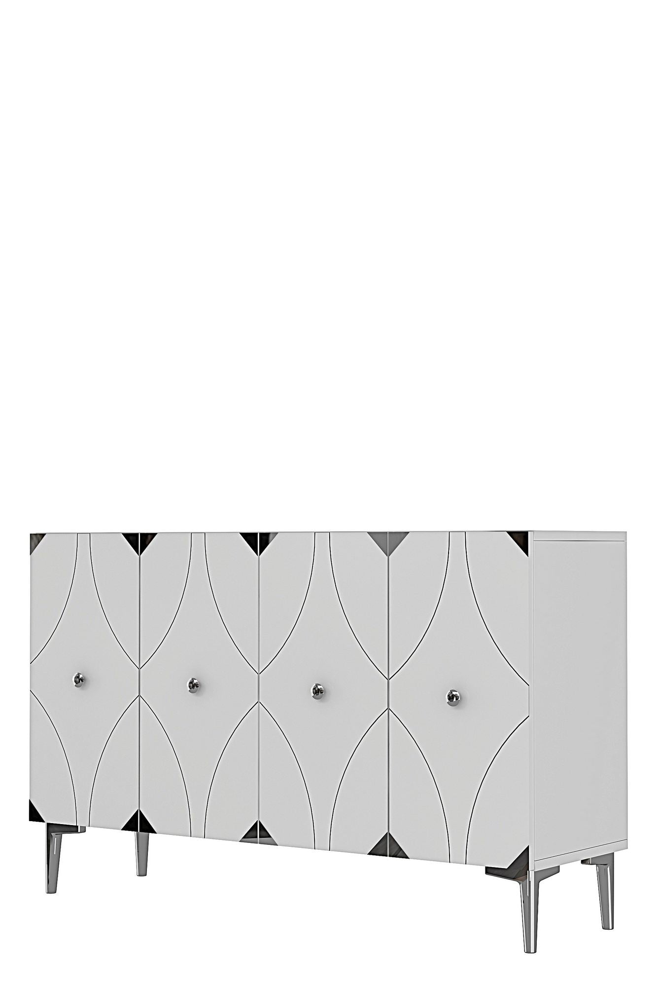 Μπουφές Λευκό
Ασημί 120x32x75cm | 555CHM1441